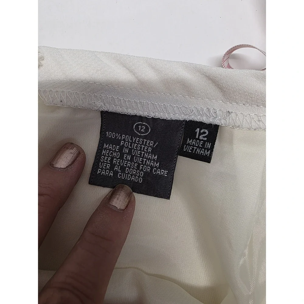 Classic Cream Mermaid Midi Skirt - Size 12‎ - Ruffle Flounce Hem - Professional